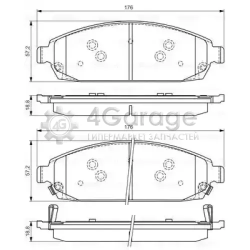 BOSCH 0986494370 Тормозные колодки передние 0986494370