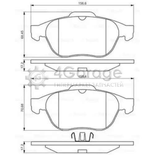 BOSCH 0986495264 Колодки тормозные