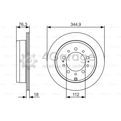 BOSCH 0986479R32 Диск торм зад Lexus LX570 Toyota Land Cruiser 200