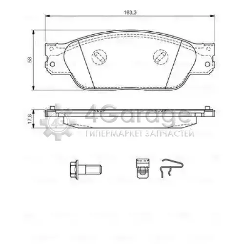 BOSCH 0986494141 Комплект тормозных колодок дисковый тормоз