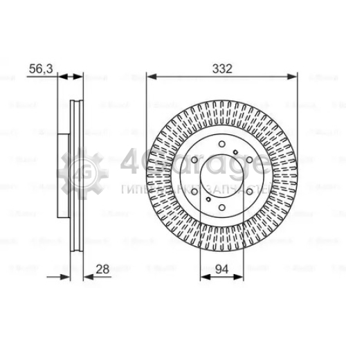 BOSCH 0986479782 Тормозной диск передний 0986479782