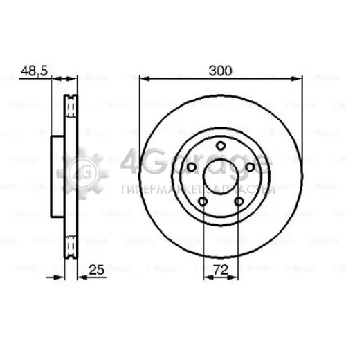 BOSCH 0986479183 Тормозной диск 0986479183