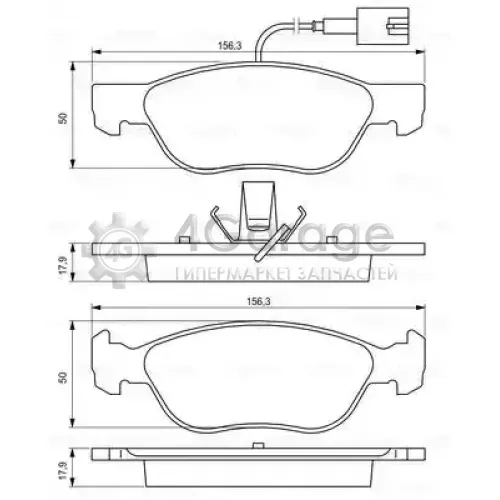 BOSCH 0986424593 Комплект тормозных колодок дисковый тормоз