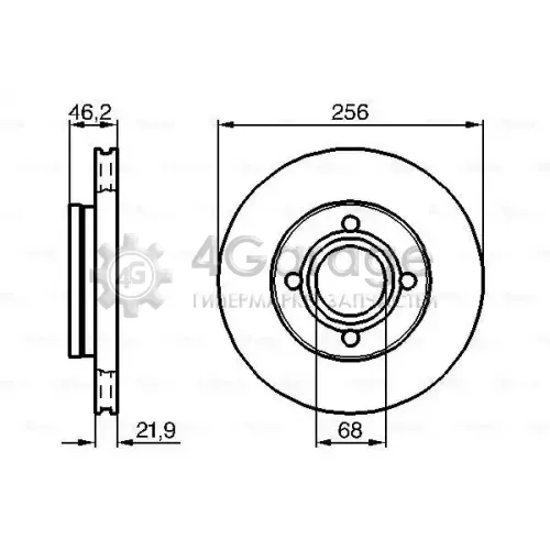 BOSCH 0986478018 0 986 478 018_диск тормозной передний _ Audi 80/90