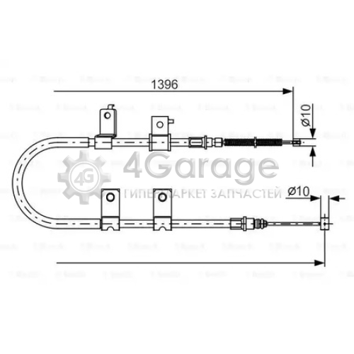 BOSCH 1987482083 Трос тормозной правый Chevrolet Aveo Kalos