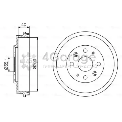 BOSCH 0986477191 Тормозной барабан зад MAZDA 121 II 323 C IV 323 C V 323 F IV 323 F VI 323 P V 323 S IV 323 S 