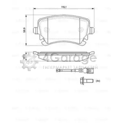 BOSCH 0986494108 Колодки торм задн к т