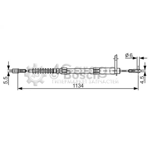 BOSCH 1987477749 Трос ручного тормоза MB W140