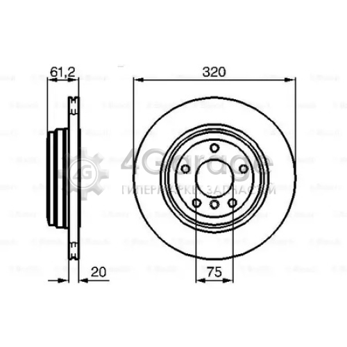 BOSCH 0986479056 Диск торм задн BMW 5 (E60) 6 (E63 64)