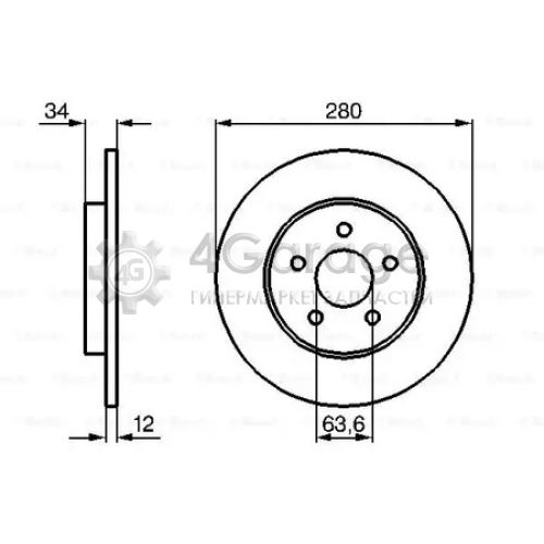 BOSCH 0986479068 Тормозной диск 0986479068