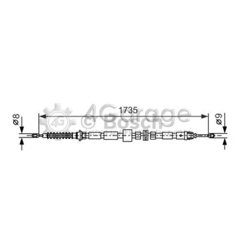 BOSCH 1987477734 Трос ручного тормоза 1987477734