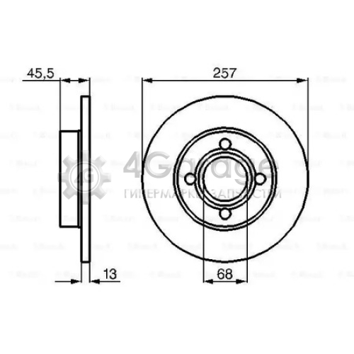 BOSCH 0986478016 Диск торм передн