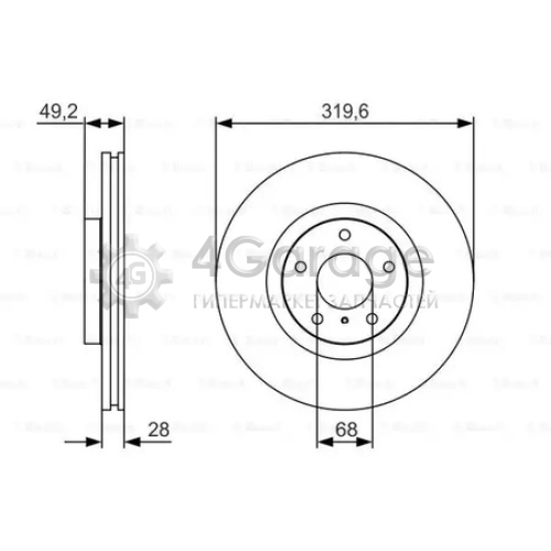 BOSCH 0986479R22 Диск тормозной передн Nissan 40206EG000