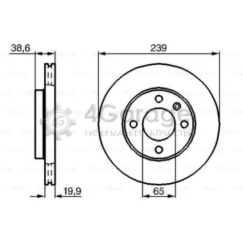 BOSCH 0986478017 Диск тормозной передний VW GOLF II III 0986478017