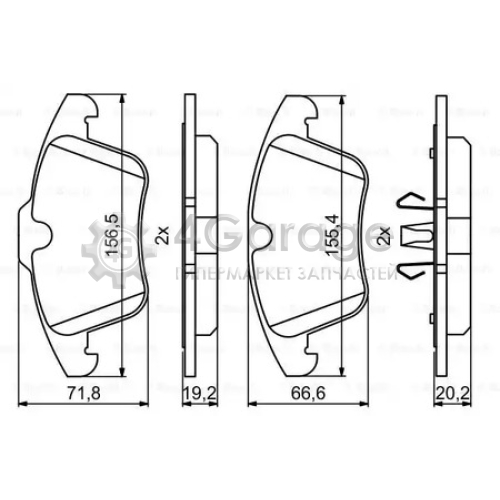 BOSCH 0986494246 Тормозные колодки передние 0986494246