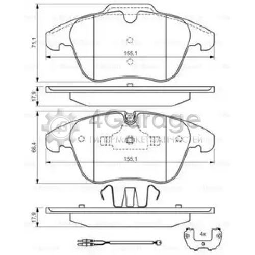 BOSCH 0986494371 Накладка дискового тормозного механиз 0986494371