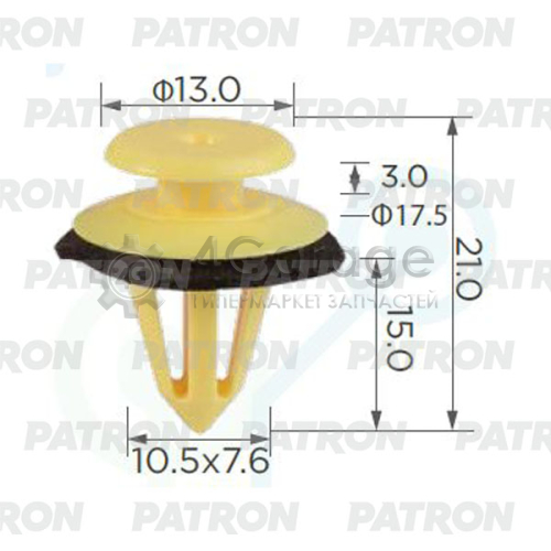 PATRON P370248A Клипса пластмассовая