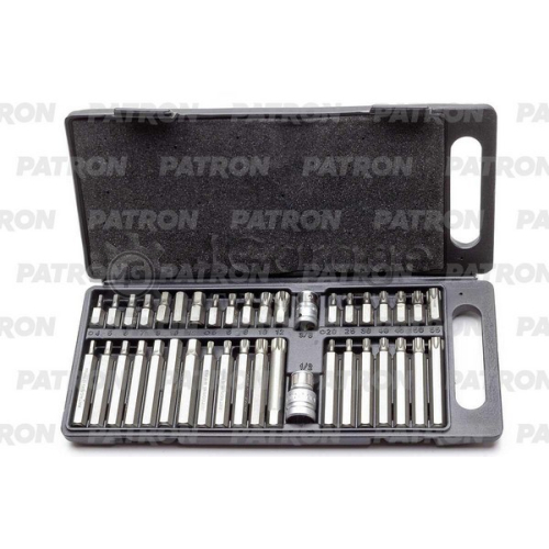 PATRON P4401C Набор бит 40 пр: HEX TORX SPLINE 1/2 inch 3/8 inch 30 75 мм в пласт. кейсе