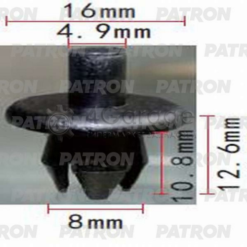 PATRON P371086 Клипса пластмассовая GM,Hyundai,Kia,Opel применяемость: уплотнитель