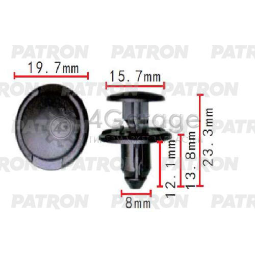 PATRON P371616 Клипса пластмассовая