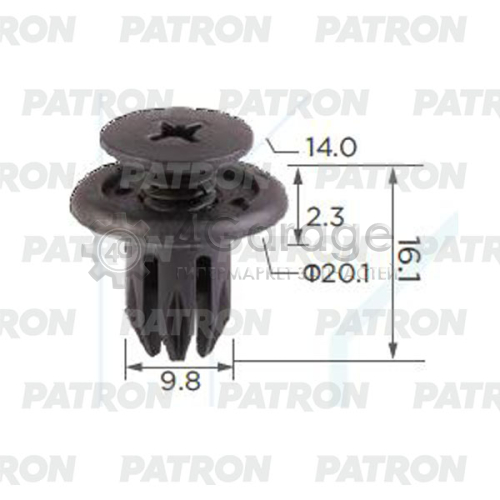 PATRON P370132A Клипса пластмассовая