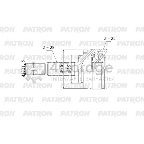 PATRON PCV2178 ШРУС нар. HYUNDAI Solaris / KIA Rio 17-