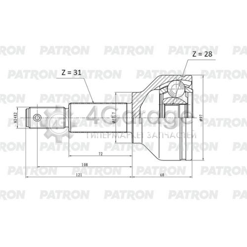 PATRON PCV2179 ШРУС нар. FORD Transit 13-