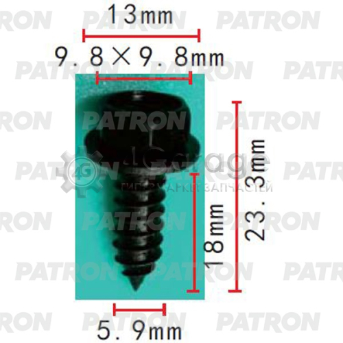 PATRON P372187 Саморез Mitsubishi Применяемость: Саморез 5.9x23.3