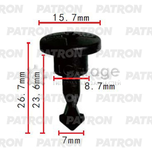 PATRON P372292 Клипса пластмассовая Держатель защиты на двигателе T=15.7, H=26.7, F=8.7 Audi A4B5, A4 B6, A4 B7, A6 C4, A6 C5, A8 D2 / Seat Exeo / Skoda Superb 02- 08 / VW Passat B5