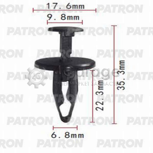 Клипса пластмассовая Chevrolet Chrysler Daewoo Ford GM Opel применяемость: бампер подкрылок PATRON P370976 в Ростове-на-Дону