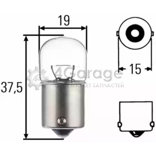 HELLA 8GA002071251 Лампа R10W 24V BA15s 8GA002071 251