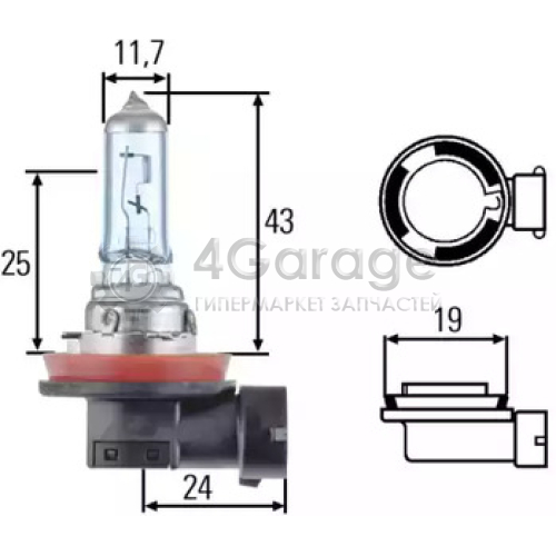 HELLA 8GH008356121 Лампа H8 12V 35W 8GH008356 121