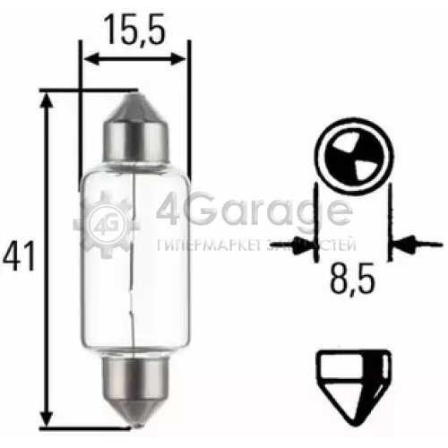 HELLA 8GM002091251 Лампа 10W 24V 8GM002091 251