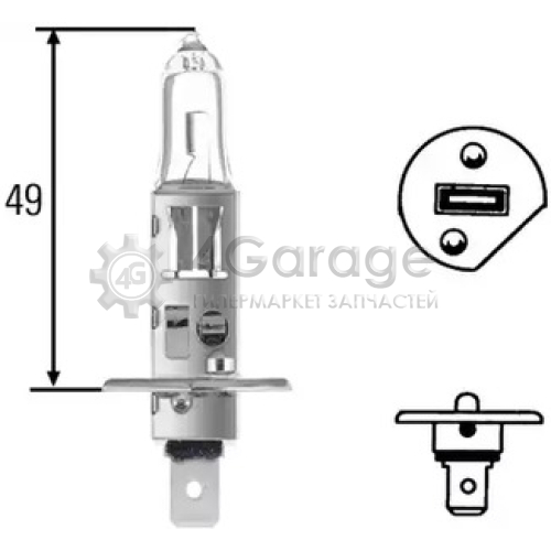 HELLA 8GH002089251 Лампа H1 24V 70W STANDART 8GH002089 251