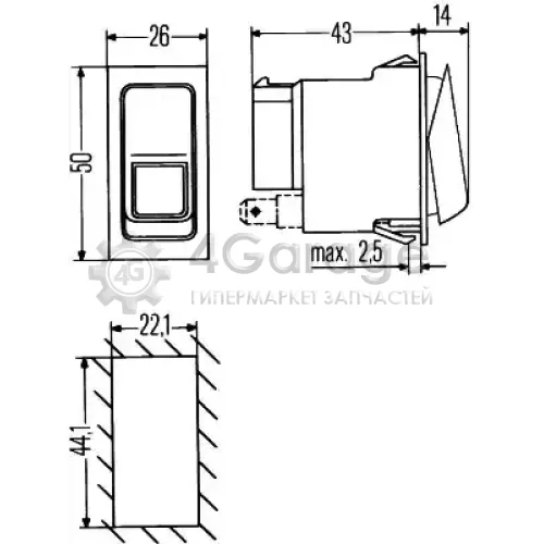 HELLA 6GM007832191 Выключатель