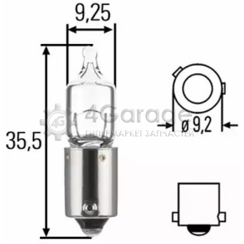 HELLA 8GH007643121 Лампа H6W 12V BAX9s 8GH007643 121