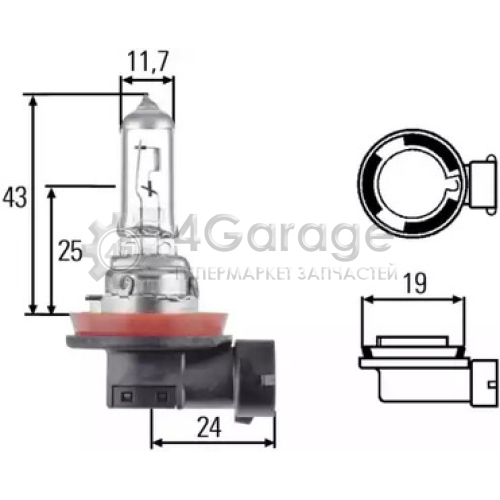 HELLA 8GH008358251 Лампа H11 24V 70W 8GH008358 251