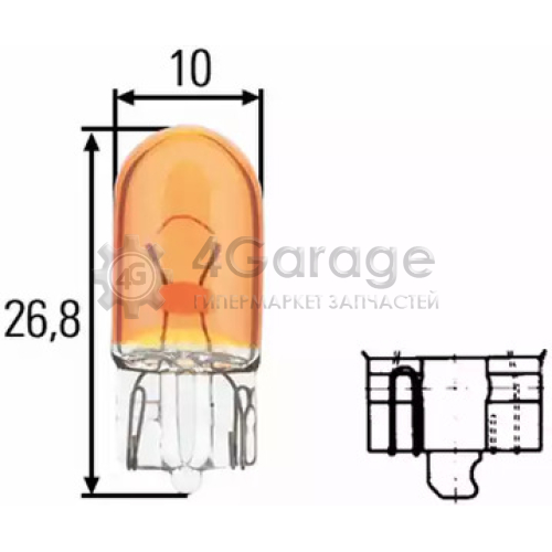 HELLA 8GP003594541 8GP 003 594 541_лампа (WY5W) 12V 5W W2.1X9.5d пер