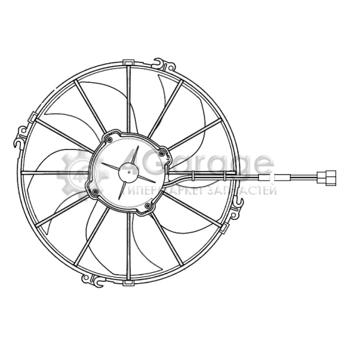 LUZAR LFK0312 Электровентилятор охлаждения универсальный 12В; диаметр крыльчатки 305мм. (аналог SPAL VA01-AP70/LL-36A)