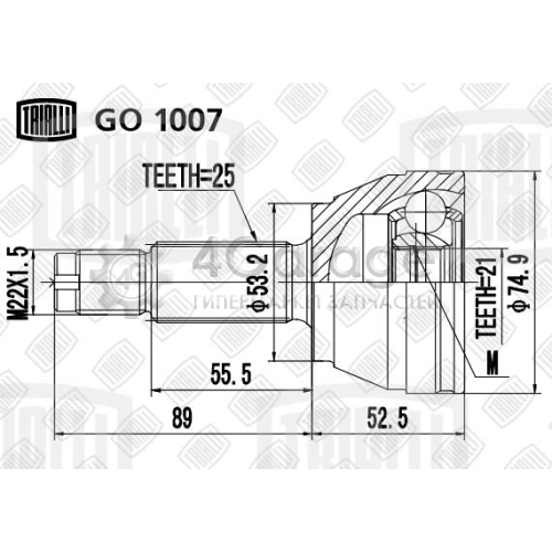 TRIALLI GO1007 ШРУС наружный Ford Focus I 98 1.4 1.8 GO1007