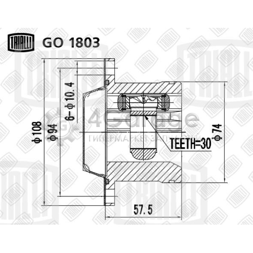 TRIALLI GO1803 ШРУС внутренний Skoda Fabia 00 1.4/1.9/2.0 GO1803