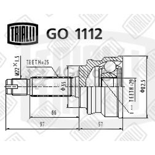 ШРУС наружный Mitsubishi Colt 02 1.3/1.5 CVT GO1112 TRIALLI GO1112 в Ростове-на-Дону