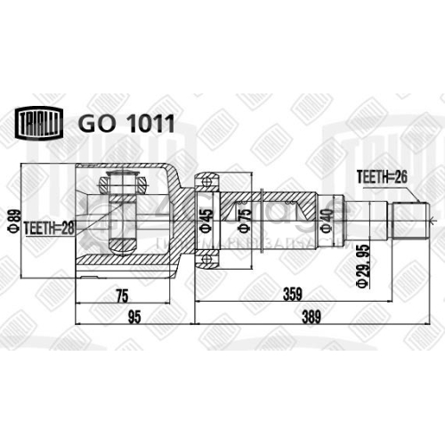 TRIALLI GO1011 ШРУС внутр. для а/м Ford S Max (06 ) (GO 1011)