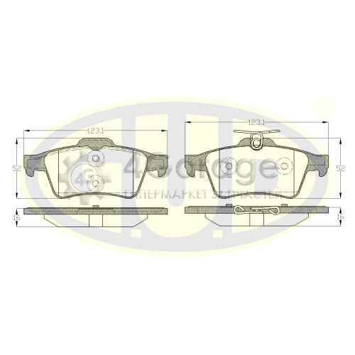 G.U.D. GBP084220 Комплект тормозных колодок дисковый тормоз в Красноярске