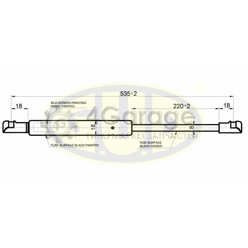 АМОРТИЗАТОР БАГАЖНИКА REN LAGUNA II GRANDTOUR (K74) 03/01 480N L=534 5/220MM G.U.D. GGS020463 в Нижнем Новгороде