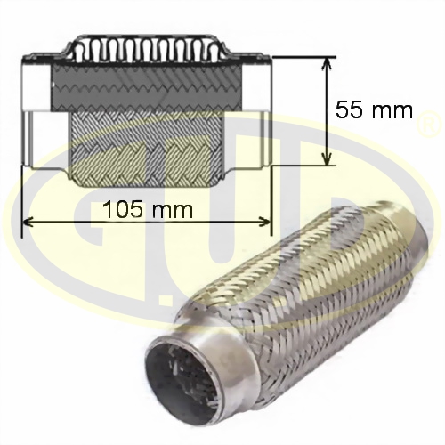 Гофра глушителя усиленная 55x105 G.U.D. GFP355105HD в Нижнем Новгороде