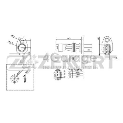 Датчик положения вала Nissan Almera (N16) 05- Pick Up (D22) 02- Murano (Z51) 10- Pathfinder (R51) ZEKKERT SE4009 в Нижнем Новгороде