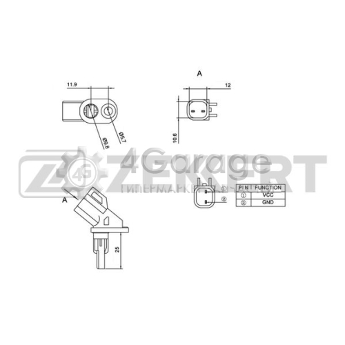 Датчик ABS передн. Ford Focus II 04- C-Max 07- Mondeo IV 07- Kuga 08- Galaxy II 06- Mazda 3 I ZEKKERT SE6060 в Москве