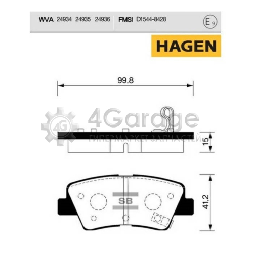 Hi-Q (SANGSIN) GP1401 Колодки тормозные задние Premium HAGEN