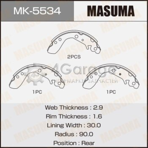 MASUMA MK5534 Колодки барабанные MASUMA FIT/GD1 (1/12) в Красноярске